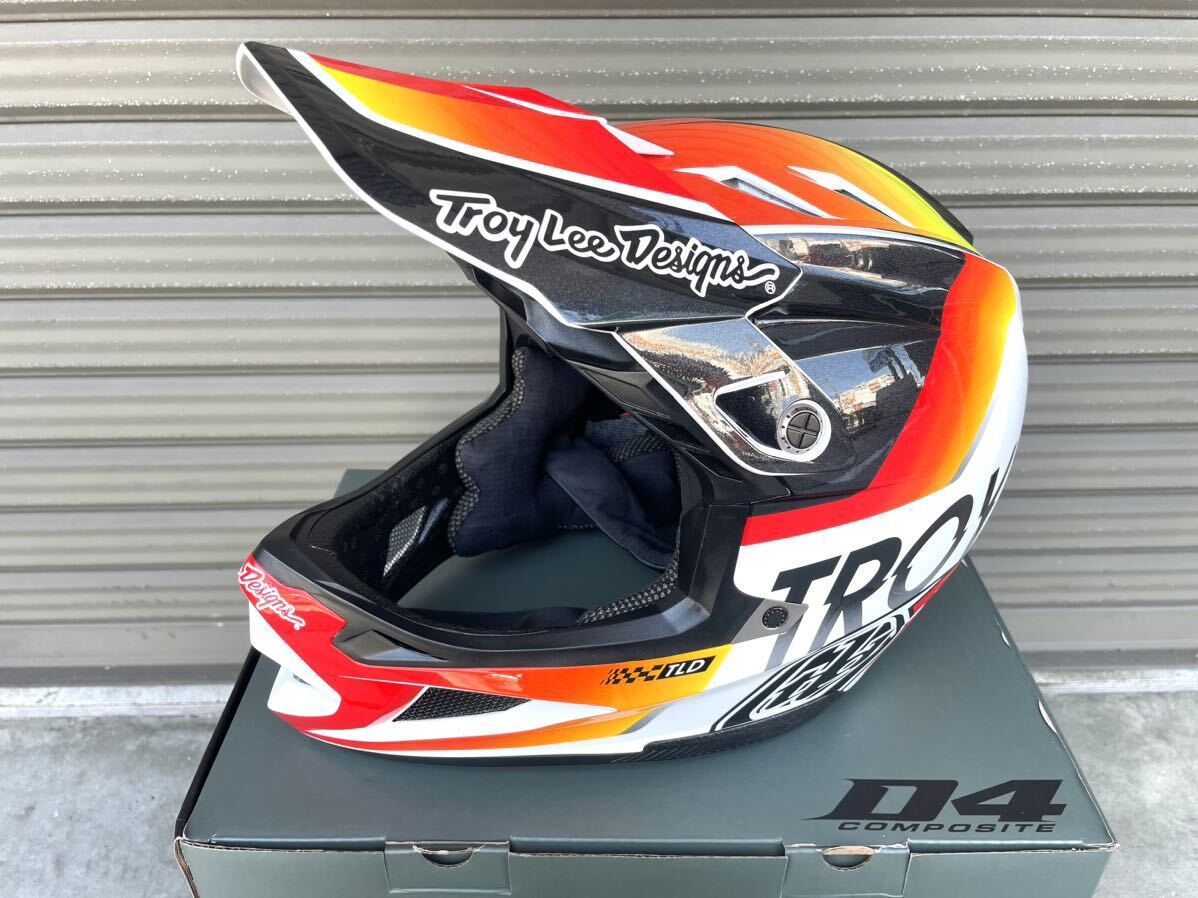 Troy Lee Designs D4 Composite Mips Lサイズ QUALIFIER ホワイトオレンジ フルフェイスヘルメット トロイリー 2023年モデル_画像1