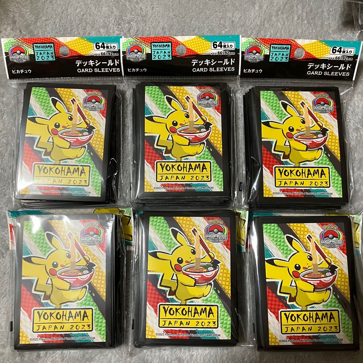 6個 ピカチュウ WCS2023 ポケモン デッキシールド スリーブ 6個 ピカチュウ WCS2023 ポケモン デッキシールド スリーブ