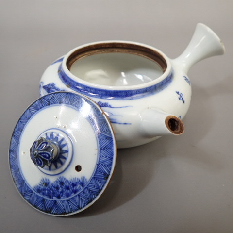 FK-3103◇玉輪斎 本多佐平造 青草 水注 煎茶道具 共箱 FK-3103◇玉輪斎 本多佐平造 青草 水注 煎茶道具 共箱