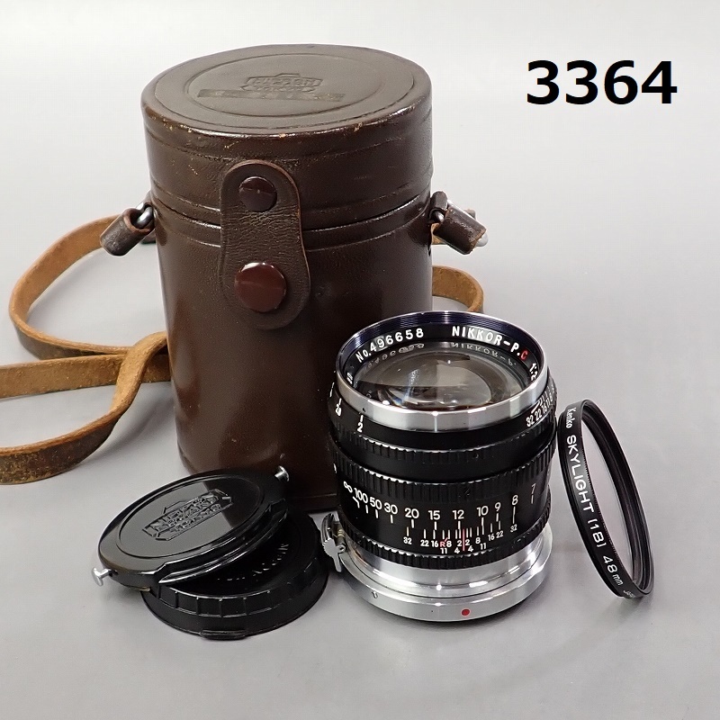 FK-3364◆NIKKOR-P.C 1:2 F=8.5cm NIPPON KOGAKU 絞り羽根OK 簡易動作OKの画像1