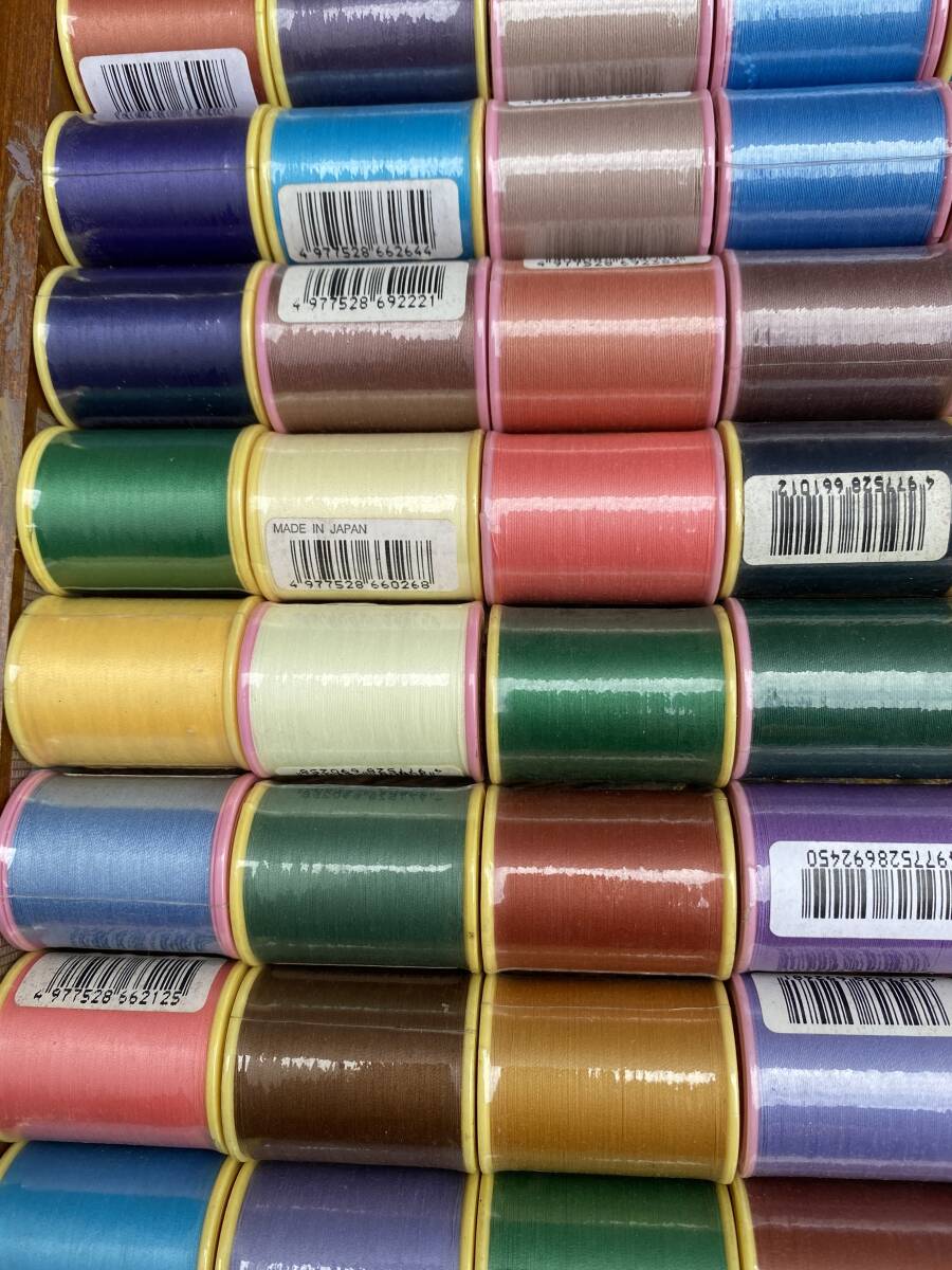 Snna handicrafts shop 106B/ sewing-cotton Fuji ks car pe Span etc. together 57 piece light ground for thick cloth for polyester color various long-term keeping goods present condition goods 