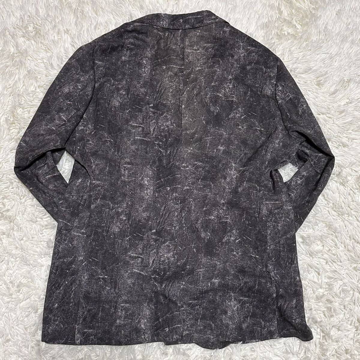 極美品◎超希少2XL!! EMPORIO ARMANI エンポリオアルマーニ セットアップ スーツ MATT LINE 総柄 春夏 テーラードジャケット メンズ グレー_画像6