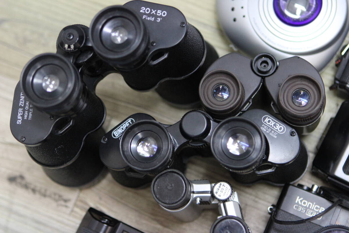５　コンパクトフィルムカメラ　まとめ　fujifilm instax canon autoboy konica C35EF pentax espio olympus mamiya 双眼鏡