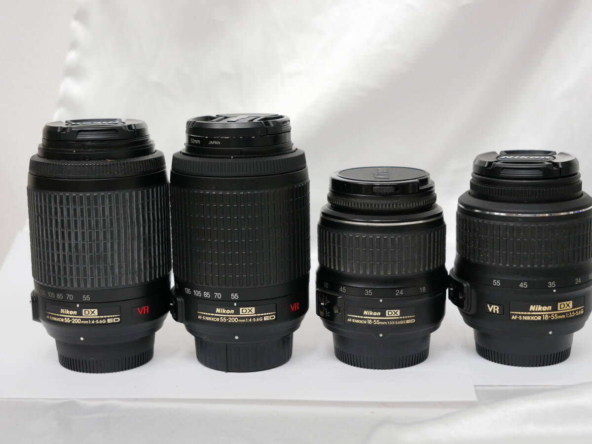 #1963 nikon AF-S 18-55mm F3.5-5.6 G II 55-200mm F4-5.6G レンズ4本セットの画像1