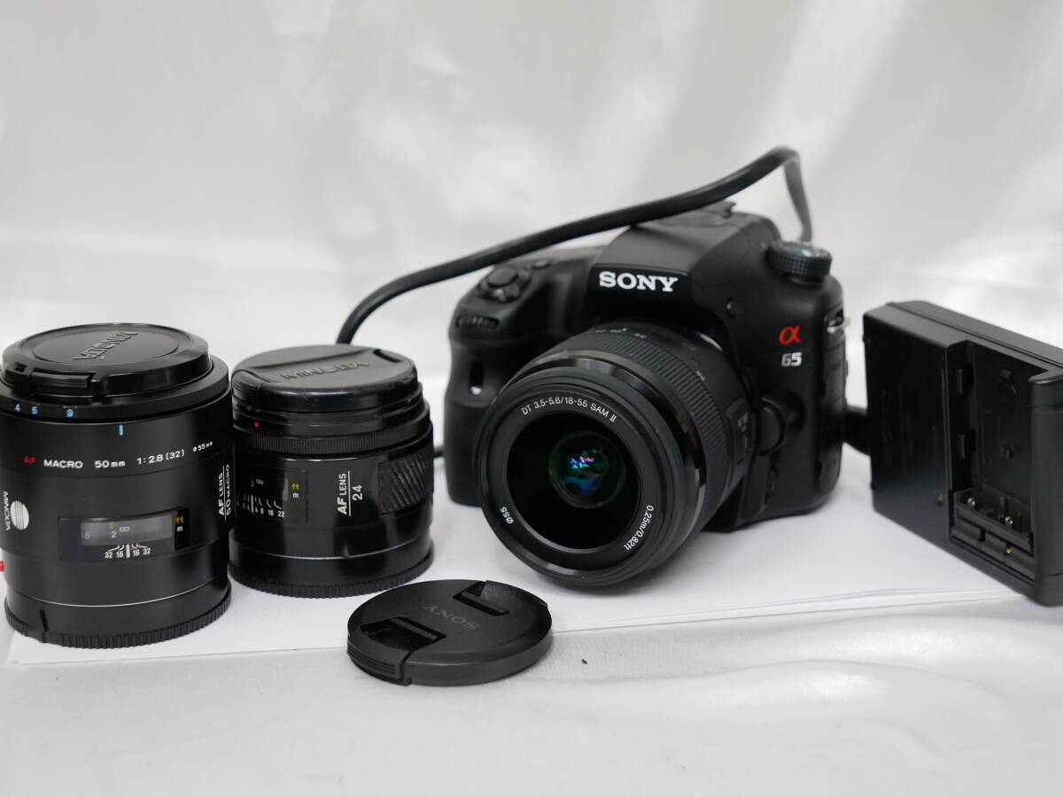 #0343 Sony SLT-A65V SAL18552 AF 24mm F2.8 macro 50mm ソニー デジタル一眼レフカメラ