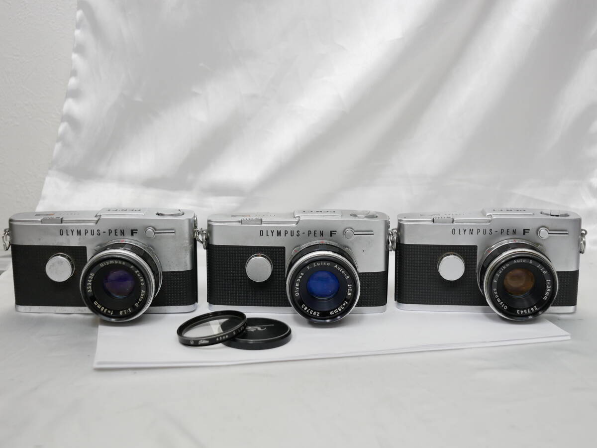 #7329 OLYMPUS PEN-FT F 38mm F1.8 オリンパスペン ハーフサイズカメラ 3台 一眼レフフィルムカメラの画像1