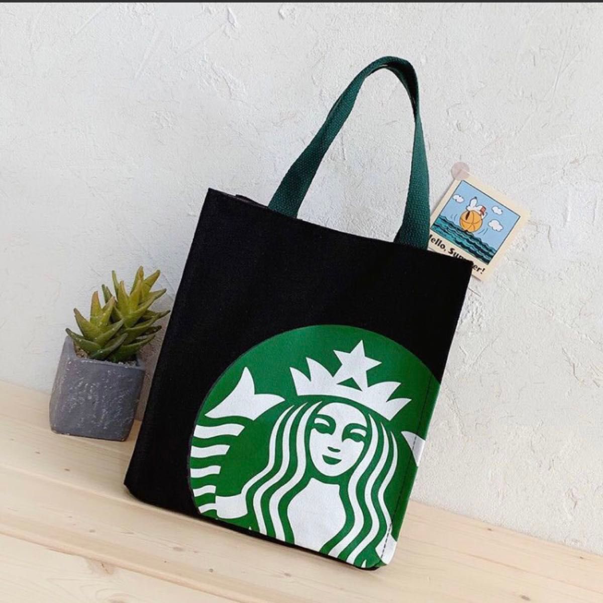 スターバックス トートバッグ　スタバ　海外限定　ブラック　黒  STARBUCKS