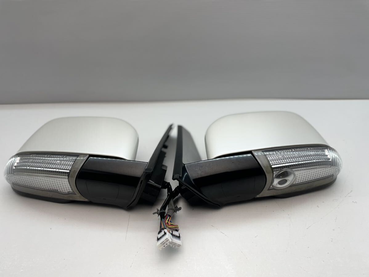 美品 Delica D5 三菱 デリカ D:５ CV5W サイドミラードアミラー左右セット ウインカー、カメラ付き パールホワイト W23 13ピン9ピン(G141)の画像6