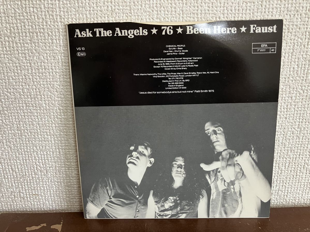 CHEMICAL PEOPLE ASK THE ANGELS UK盤 シングル レコード 76 BEEN HERE FAUST PUNK 1990の画像2