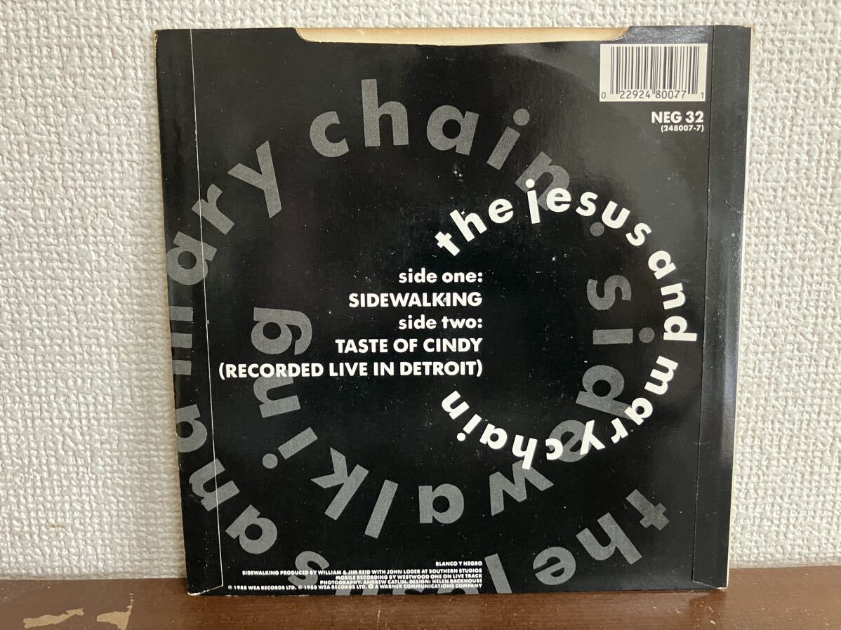 THE JESUS AND MARY CHAIN SIDE WALKING UK盤 シングル レコード TASTE OF CINCY 1988年盤 ジザメリの画像2
