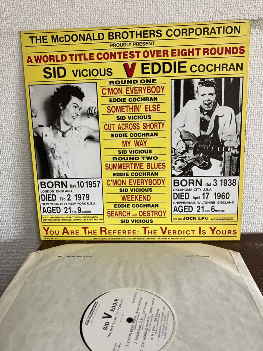 SID VICIOUS V EDDIE COCHRAN BATTLE OF THE ROCKERS UK盤 LP レコード シド・ヴィシャス エディ・コクラン SOMTHN’ ELSE COMON EVERYBODYの画像3