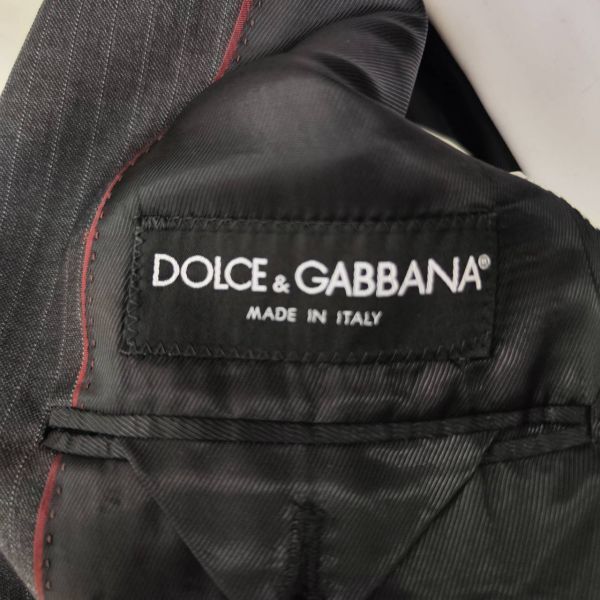 ドルチェ＆ガッバーナ DOLCE＆GABBANA スーツ セットアップ テーラードジャケット L グレー ストライプ SICILIA ドルガバ の画像3