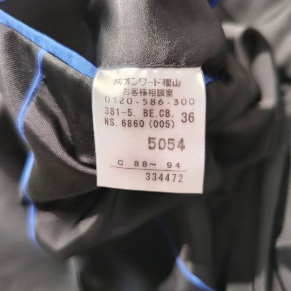 カルバンクライン　Calvin Klein　スーツ　セットアップ　テーラードジャケット　M相当　センターベンド　ウール　黒　ブレザー　メンズ_画像6