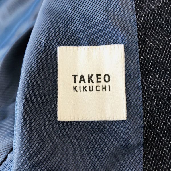 タケオキクチ TAKEO KIKUCHI スーツ セットアップ テーラードジャケット ネイビー M センターベンド バーズアイ メンズ ブレザーの画像3