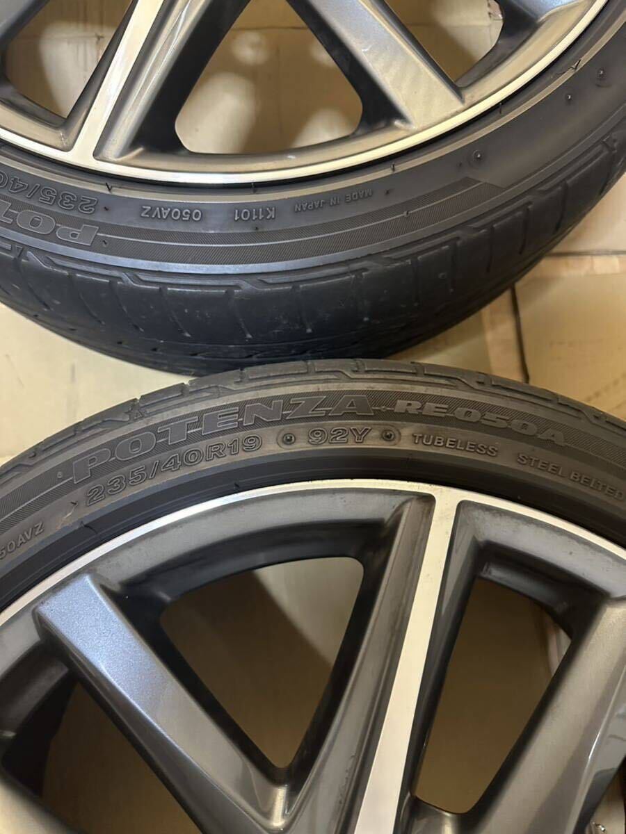 レクサスGS Fスポーツ 純正 19x8J +45 19x9J +60 POTENZA 235/40R19 265/35R19 中古タイヤ ホイール 4本セットの画像3