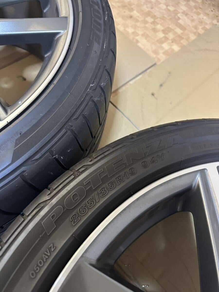 レクサスGS Fスポーツ 純正 19x8J +45 19x9J +60 POTENZA 235/40R19 265/35R19 中古タイヤ ホイール 4本セット_画像4