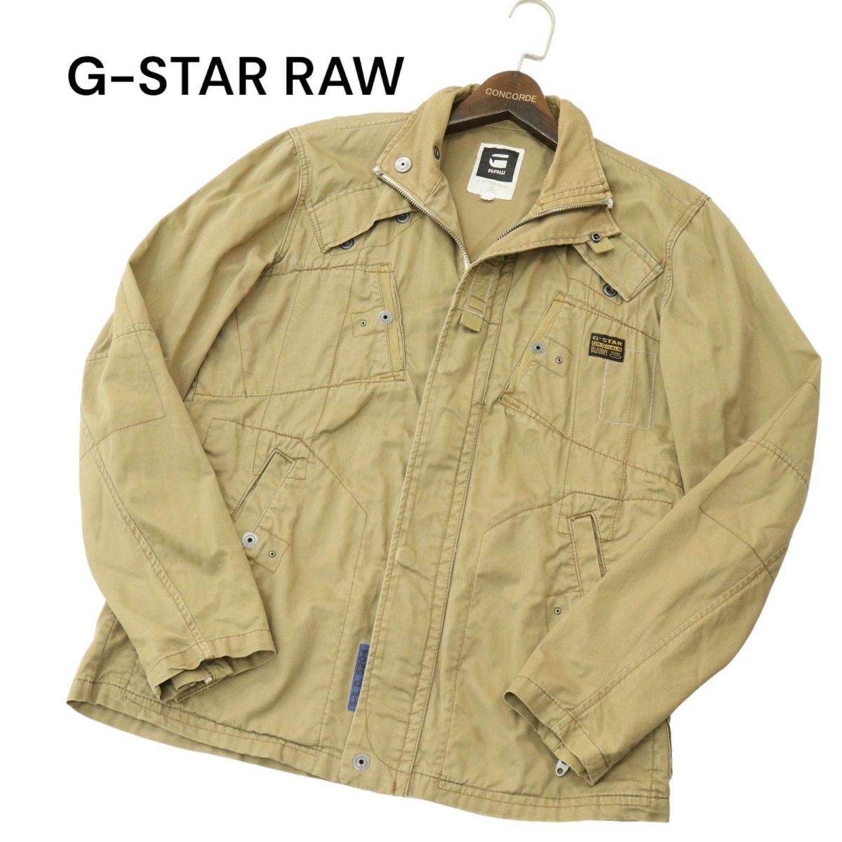 G-STAR RAW ジースター ロウ 【RECOLITE LAUNDRY OVERSHIRT L/S】 ミリタリー ジップ ジャケット ブルゾン Sz.L　メンズ　A4T03371_4#O_画像1