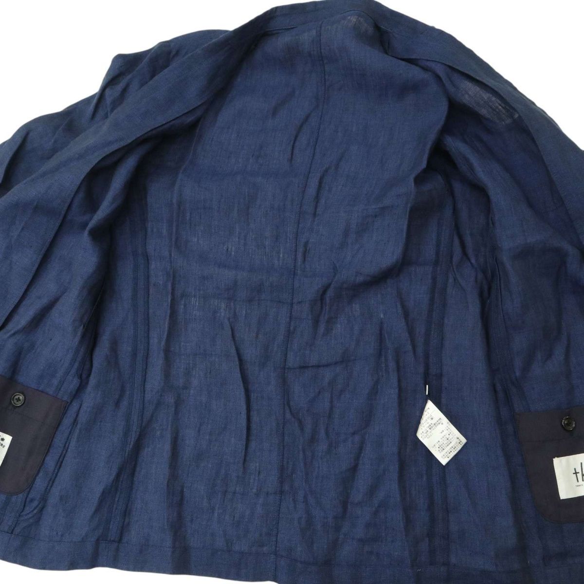 TK Takeo Kikuchi весна лето лен 100% franc дюжина linen* Anne темно синий tailored jacket Sz.M мужской темно-синий A4T03484_4#M