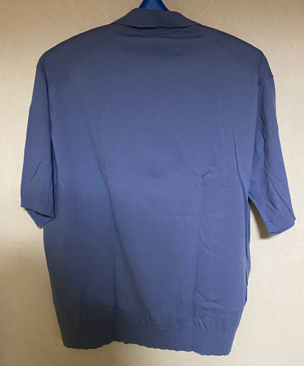 AURALEE・オーラリー・SUPER HIGH GAUGE COTTON KNIT SHORT SLEEVE POLO・A22SP03PD・サイズ４・BLUE・未使用極美品・定価35,200円_画像2