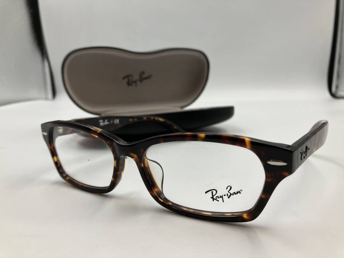 ★Ray-Ban レイバン 眼鏡★メガネ/アクセサリー/ケース付き 現状品 中古品 茶系 ブラウン 度なし おしゃれ E383の画像1