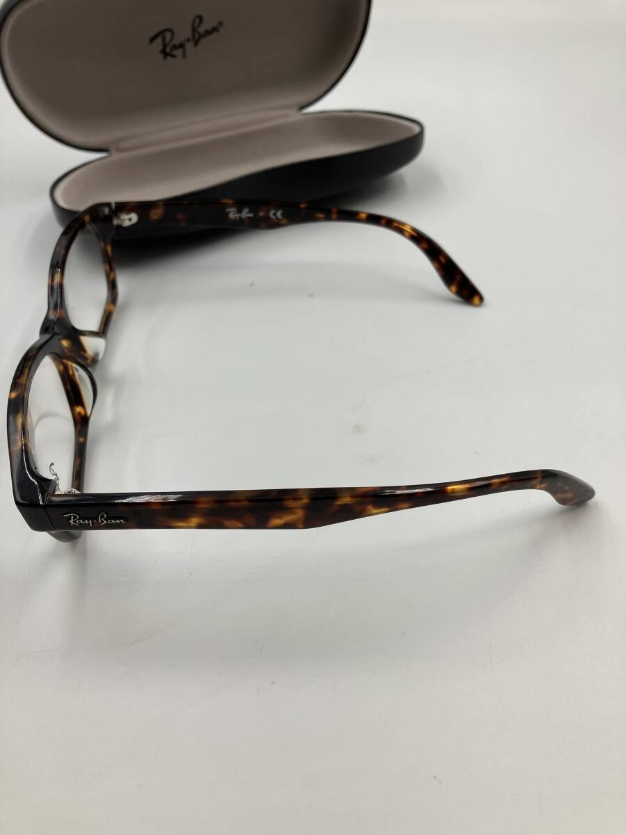★Ray-Ban レイバン 眼鏡★メガネ/アクセサリー/ケース付き 現状品 中古品 茶系 ブラウン 度なし おしゃれ E383の画像2