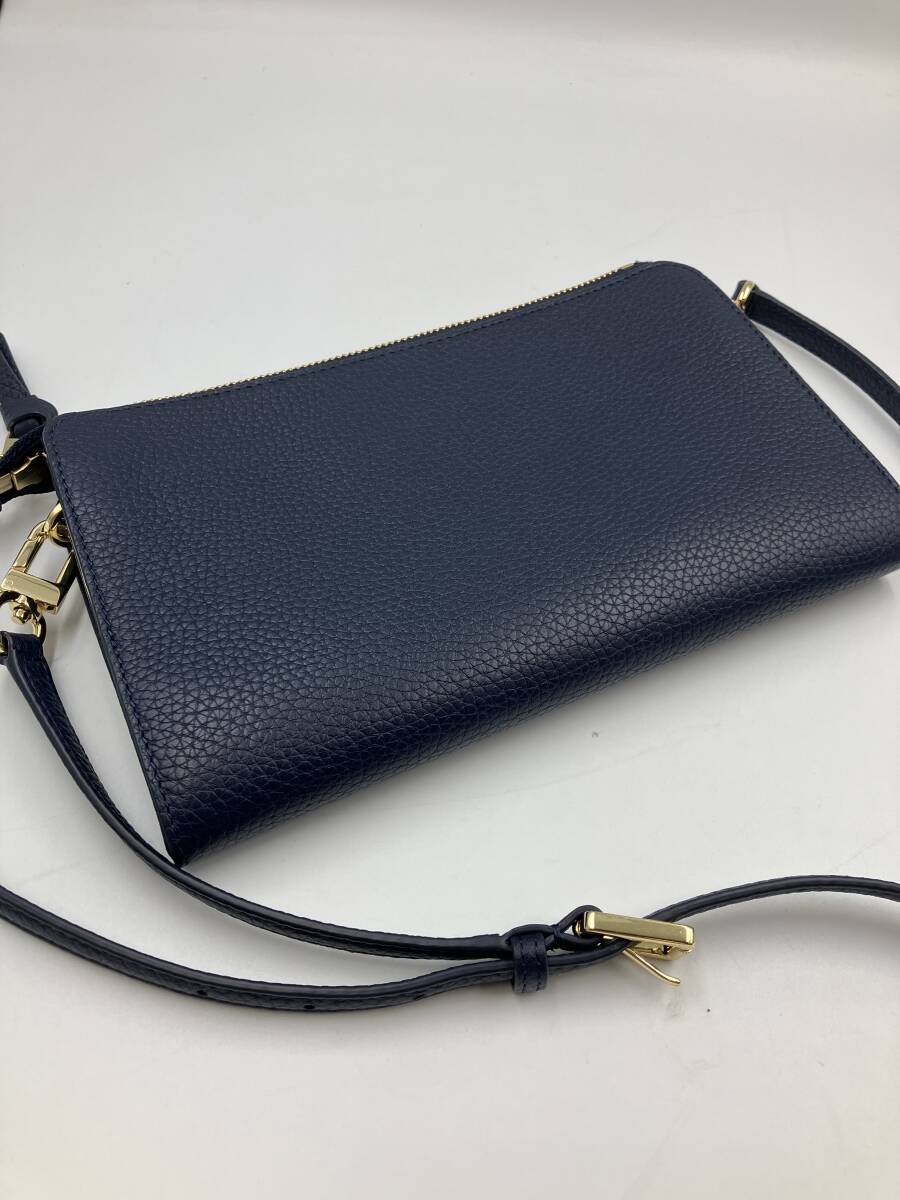 TORY BURCH トリーバーチ レディース ショルダーバック ブルー 紺 美品 中古品 現状品 レザー 横24cm 縦15cm 幅3.5cm E492-6の画像10