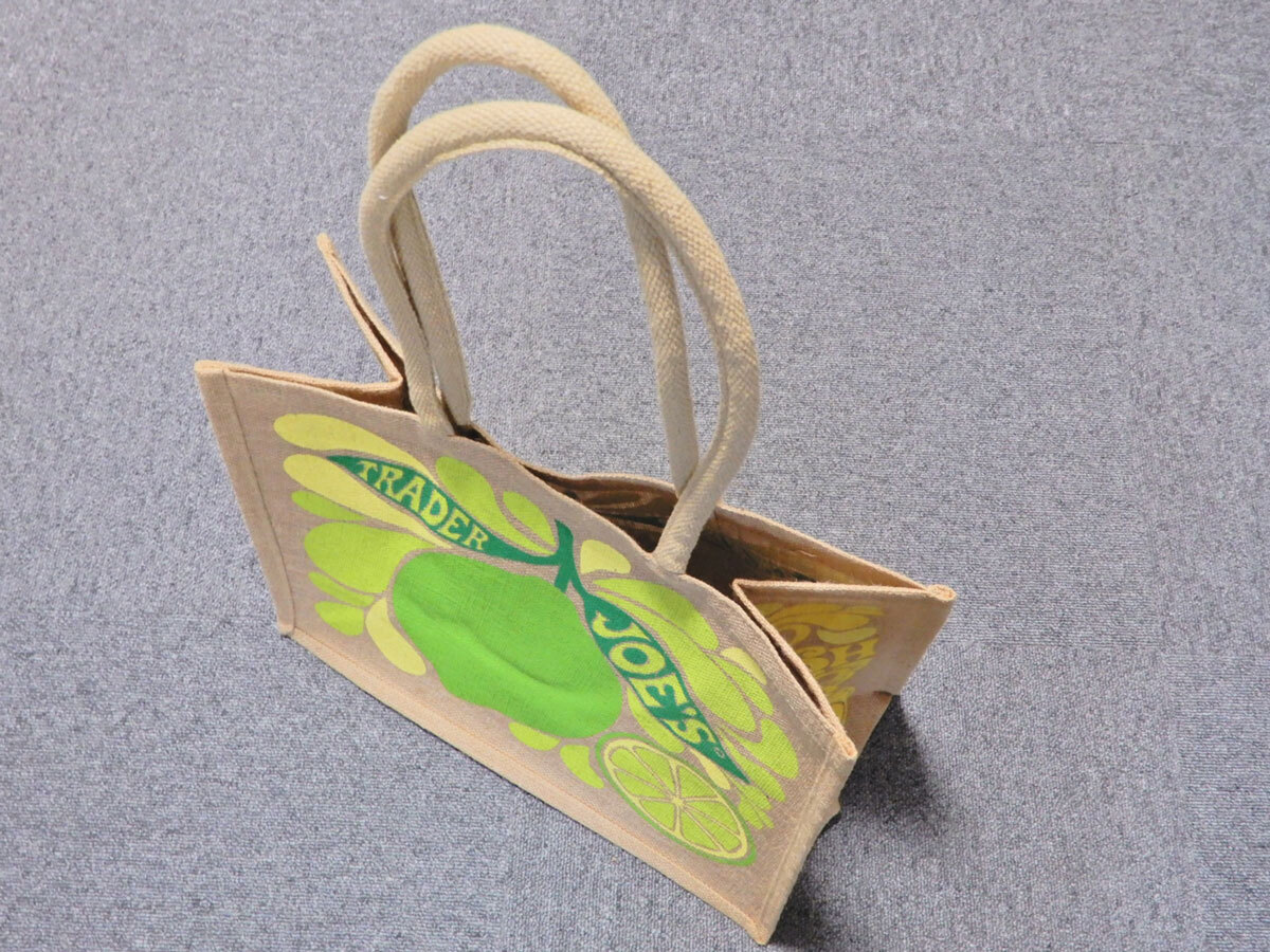 トレーダー・ジョーズ ジュート トートバッグ 麻 フレッシュレモン TRADER JOE'S JUTE TOTE BAG Fresh Lemon