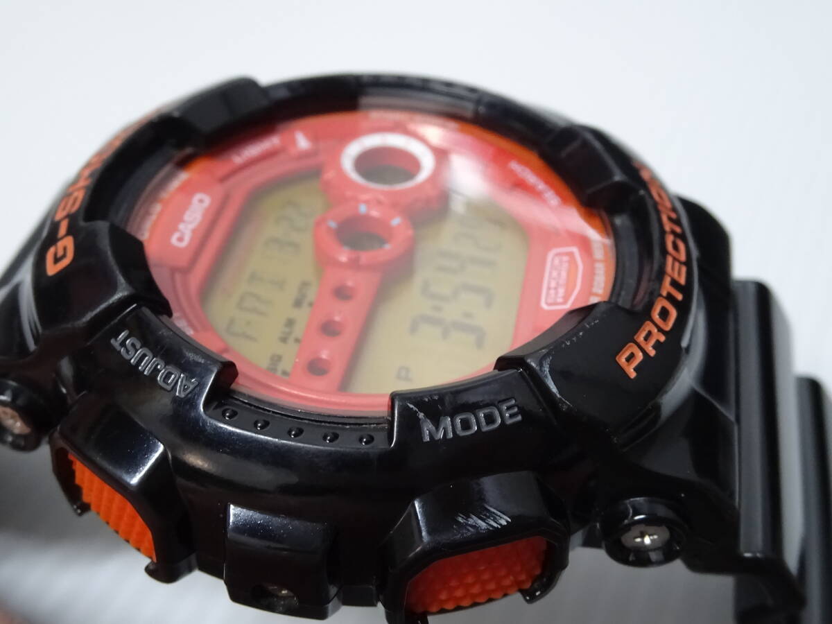 中古 CASIO カシオ G-SHOCK GD-100HC ハイパーカラーズ オレンジ ブラック デジタル メンズ 腕時計 クオーツ ケース付_画像9