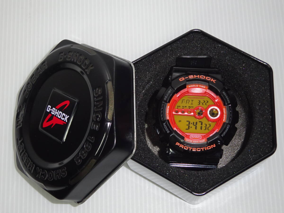 中古 CASIO カシオ G-SHOCK GD-100HC ハイパーカラーズ オレンジ ブラック デジタル メンズ 腕時計 クオーツ ケース付_画像1