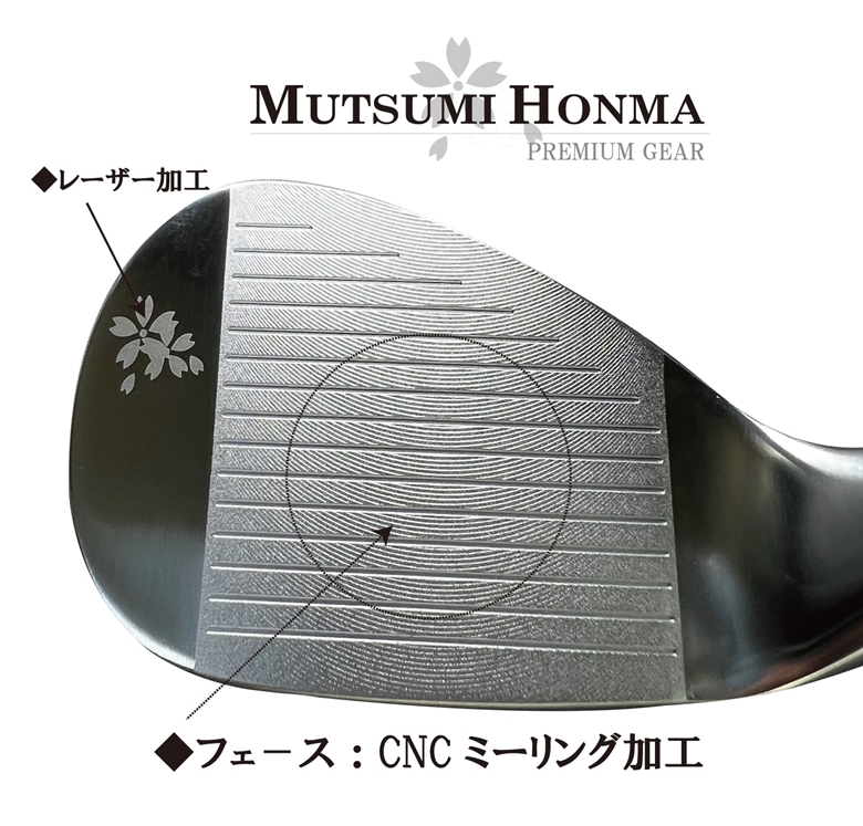 ◆送料無料オークション♪持てばウエッジ名人【54度/スチールシャフト ムツミ　ホンマ MUTSUMI HONMA】NewMH280XW フェースCNC加工ウエッジ_画像3