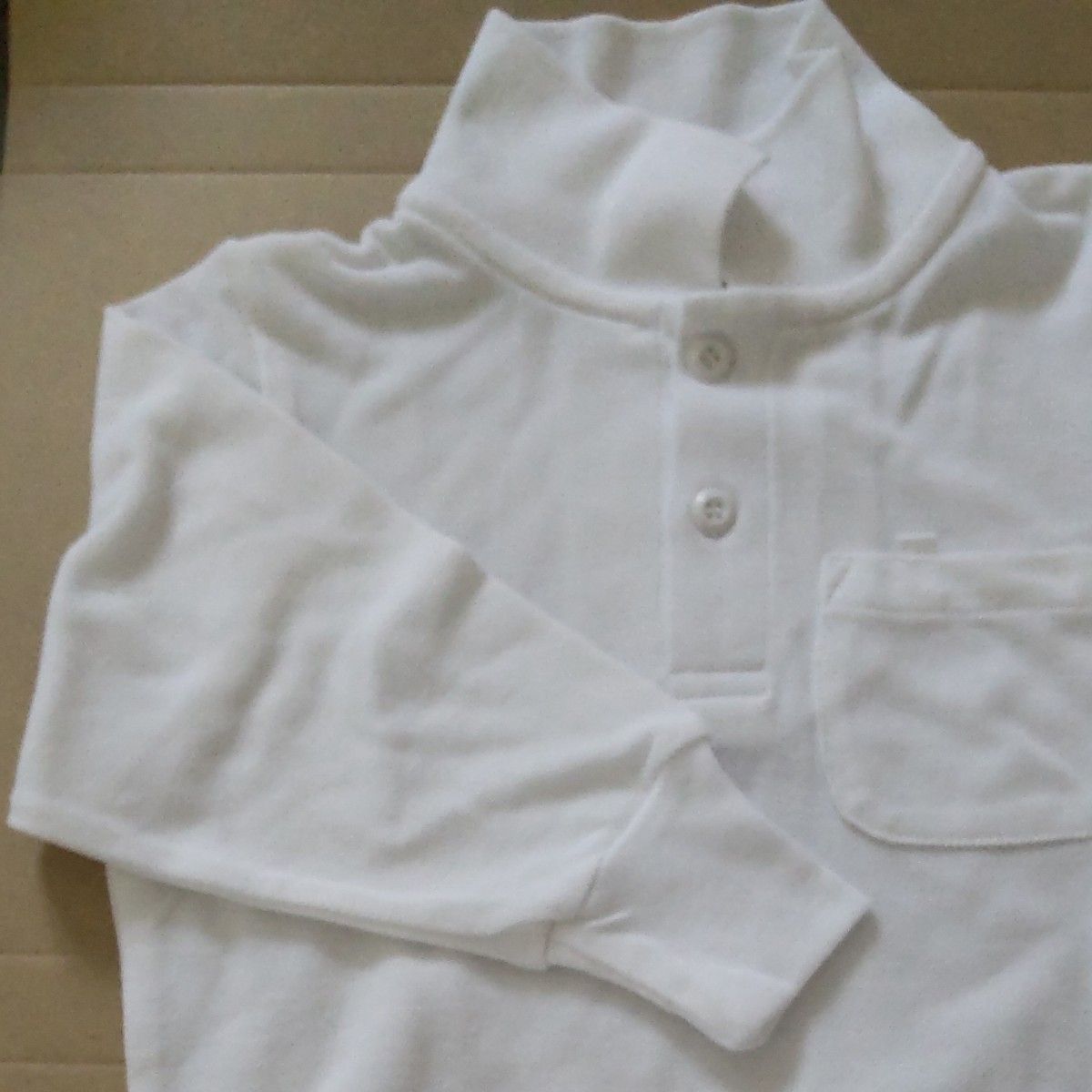 白　ポロシャツ　長袖　サイズ100　タグなし　おそらく未使用　制服　冠婚葬祭　発表会　フォーマル
