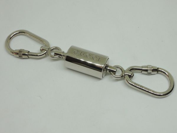 GUCCI Gucci двойной крюк Logo модель брелок для ключа silver metallic ru