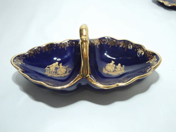  Limo -ju кобальт голубой Gold пепельница ashu tray держать рука имеется маленькая тарелка 2 шт. комплект 0512