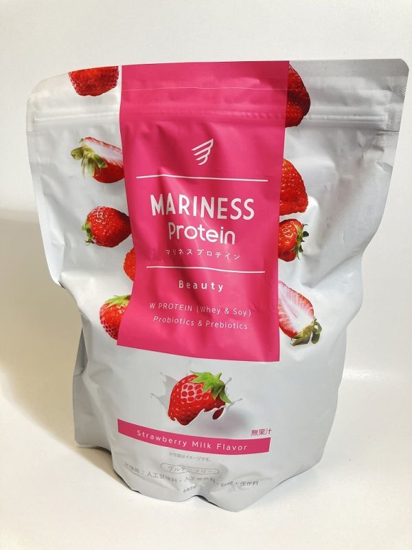 未開封 新品 MARINESS Protein マリネスプロテイン ストロベリーミルクフレーバー グルテンフリー 682g プロテインパウダー 0415の画像1