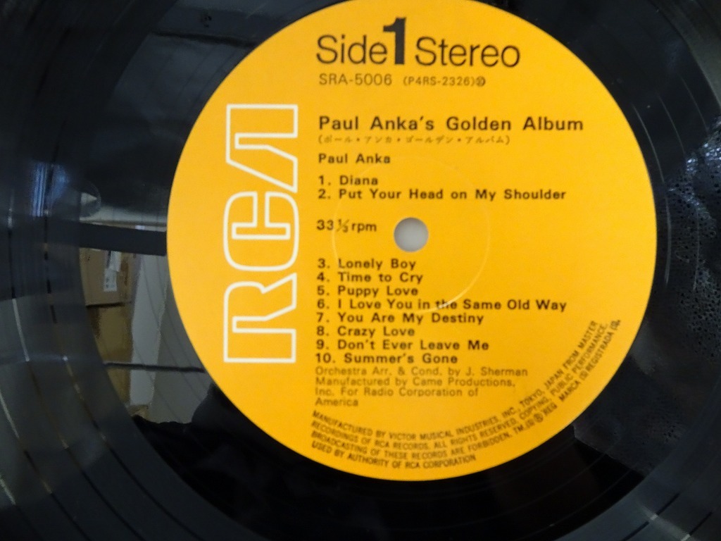 ANR33★LPレコード ポール・アンカ・ゴールデン・アルバム Paul Anka's SRA-5006_画像8