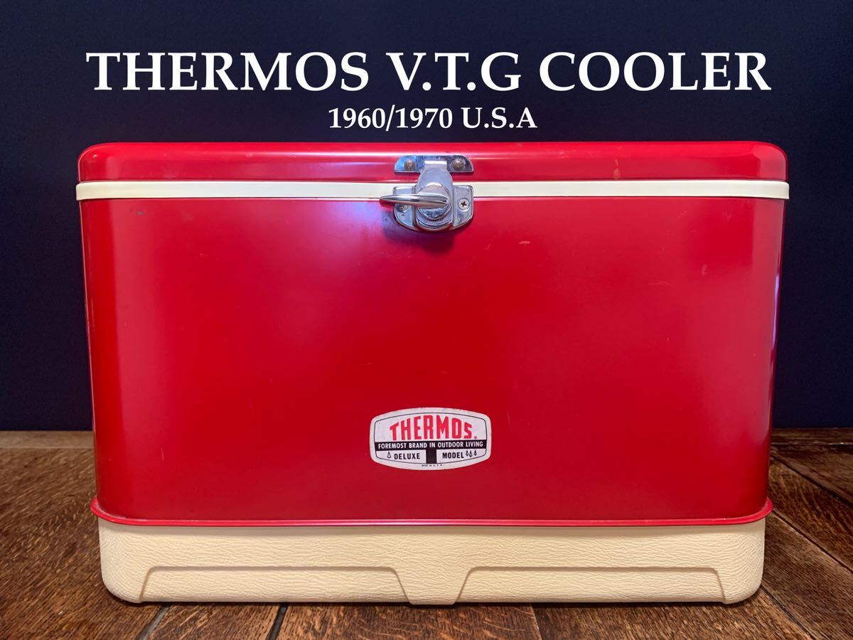 ビンテージ★サーモス/THERMOS★クーラーボックス/COOLER BOX【超希少★レッド/Red☆60s/70s】超超レア!超超入手困難!玉数無!激渋!☆美品☆_画像1