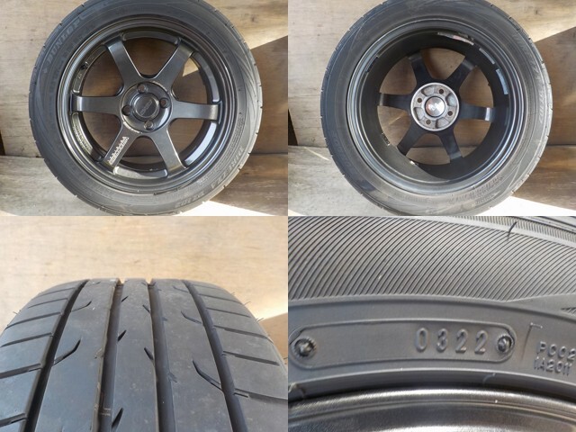 綺麗 軽量 鍛造 RAYS VOLKRACING レイズ ボルクレーシング TE37 SONIC MM 16インチ 7J +35 PCD100 4穴 205/50R16 DUNLOP 2022年 2本のみの画像4