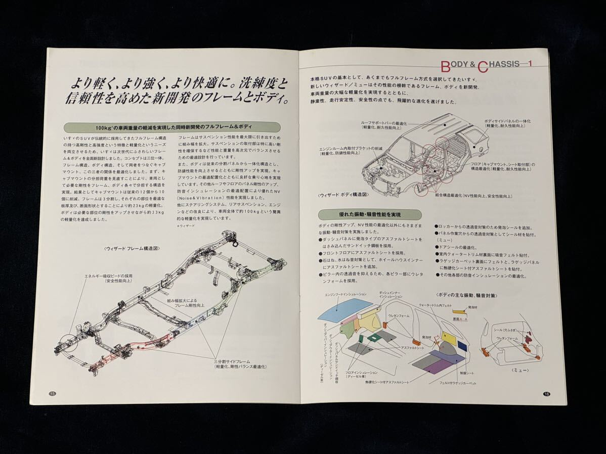 報道資料 いすゞ WIZARD MU 1998年 カタログ パンフレット ISUZU ウィザード ミュー UES73 UES25 広報資料 プレスインフォメーション_画像5