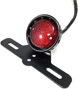 ONGMEIL ビンテージ LED テール ランプ ライト ナンバー灯 ステー 付き レッド レンズ バイク ドレスアップ カスタの画像1