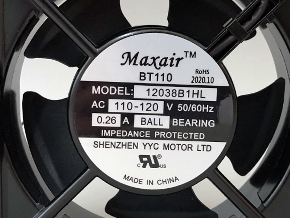 ★新品 ACファン AC100V 120x120x38mm リード線付 BT110(Maxair) 管理番号[F1-1030]★の画像2