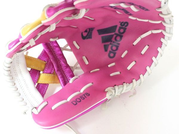 ● adidas アディダス 軟式用グラブ オールラウンド用 右投げ用 DO878 【ジャンク】 ●NOE09692 グローブ ピンク 2012年モデル adiPRENEの画像5