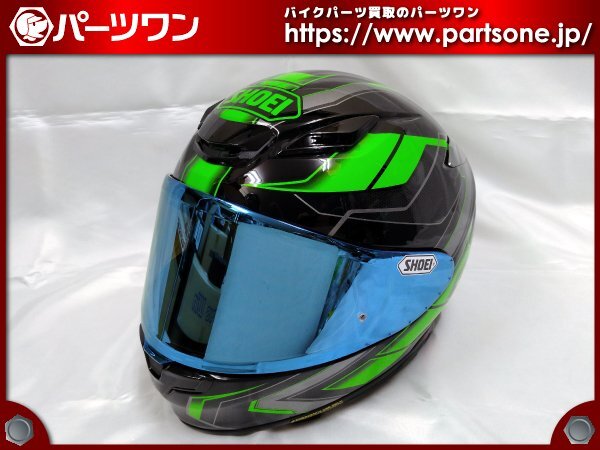 ●中古品●ショウエイ Z-8 PROLOGUE TC-4 (BLACK/GREEN) フルフェイスヘルメット XLサイズ●[M]梱包●55007の画像1