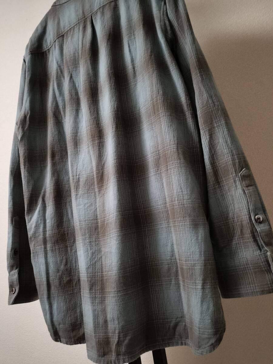 ATTACHMENT Attachment / length cotton flannel check tunic shirt / on blur check pull over flannel shirt / side slit * pocket 