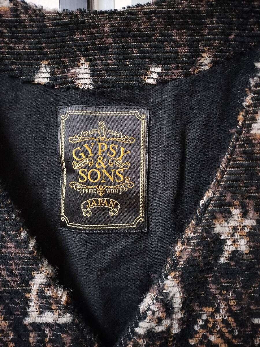 GYPSY&SONS/ジプシーアンドサンズ/50Sモチーフ/Pile JQ Vest/ジャガードネイティブ柄パイルベスト/日本製/定価14080円_画像2