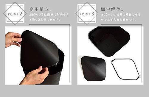 umbra ゴミ箱 コーナーカン メタリックホワイト 5L ふた付き 角型 ペール ダストボックス_画像9