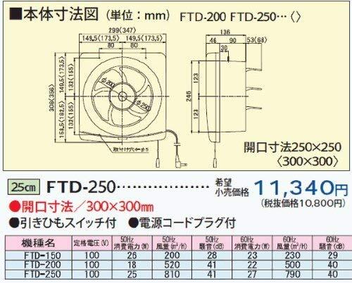 高須産業 一般換気扇25ｃｍ FTD-250_画像4