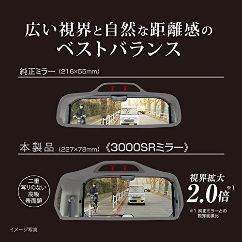 カーメイト 車用 ルームミラー ホンダ純正ミラー専用 Nボックス Nワゴン Nワン 3000SR ヘッドライトの眩しさカッ_画像6