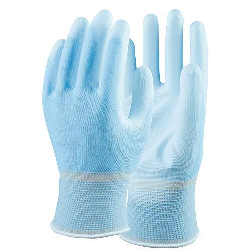 おたふく手袋 ウレタン背抜き手袋 13ゲージ 手袋:ポリエステル A-384 ブルー M 10双組_画像1
