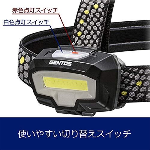 GENTOS(ジェントス) LED ヘッドライト 明るさ400ルーメン/実用点灯3時間/COB(発光面)LED/2色(白&赤)の画像5