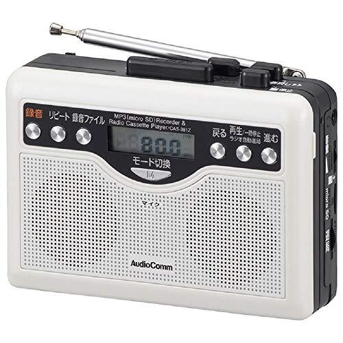 オーム電機 AUX AudioComm ラジカセ デジタル録音 ラジオカセットレコーダー CAS-381Z 07-988_画像1